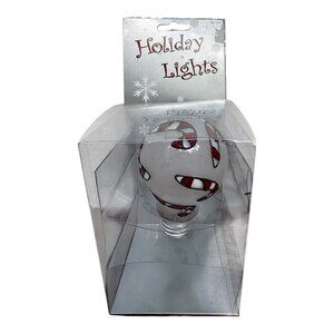 Candy Cane Holiday Light Bulb Decorative Christmas Bulb E26 Base Wht Red Vintage